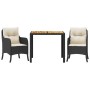 Set comedor de jardín 3 pzas con cojines ratán sintético negro de , Conjuntos de jardín - Ref: Foro24-3211860, Precio: 320,27...