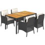 Set de muebles jardín 5 pzas con cojines ratán sintético negro de , Conjuntos de jardín - Ref: Foro24-3211862, Precio: 563,74...