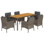 Set comedor jardín 7 pzas y cojines ratán sintético gris de , Conjuntos de jardín - Ref: Foro24-3211876, Precio: 797,63 €, De...