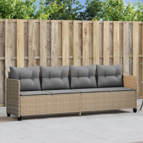 Tumbona con cojines ratán sintético beige de , Tumbonas - Ref: Foro24-368329, Precio: 216,67 €, Descuento: %