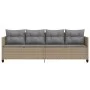 Tumbona con cojines ratán sintético beige de , Tumbonas - Ref: Foro24-368329, Precio: 212,97 €, Descuento: %