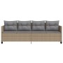 Tumbona con cojines ratán sintético beige de , Tumbonas - Ref: Foro24-368329, Precio: 216,67 €, Descuento: %