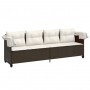 Tumbona con capota y cojines ratán sintético marrón de , Tumbonas - Ref: Foro24-368336, Precio: 249,97 €, Descuento: %