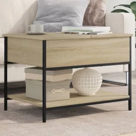 Mesa de centro madera ingeniería metal roble Sonoma 70x50x50cm by , Coffee table - Ref: Foro24-845342, Price: 52,77 €, Discou...