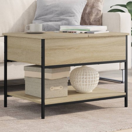 Mesa de centro madera ingeniería metal roble Sonoma 70x50x50cm de , Mesas de centro - Ref: Foro24-845342, Precio: 53,41 €, De...
