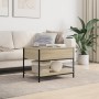 Mesa de centro madera ingeniería metal roble Sonoma 70x50x50cm de , Mesas de centro - Ref: Foro24-845342, Precio: 53,41 €, De...