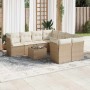 Set de sofás de jardín 9 pzas con cojines ratán sintético beige en Conjuntos de jardín | Comprar online en Foru.es