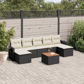 Set de sofás de jardín 8 piezas y cojines ratán sintético negro de , Conjuntos de jardín - Ref: Foro24-3257022, Precio: 440,3...