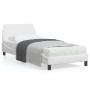 Estructura de cama con cabecero cuero sintético blanco 90x200cm de , Camas y somieres - Ref: Foro24-373119, Precio: 113,90 €,...