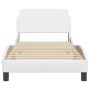 Estructura de cama con cabecero cuero sintético blanco 90x200cm de , Camas y somieres - Ref: Foro24-373119, Precio: 113,90 €,...