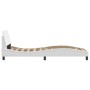 Estructura de cama con cabecero cuero sintético blanco 90x200cm de , Camas y somieres - Ref: Foro24-373119, Precio: 113,90 €,...