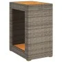 Mesa auxiliar jardín tapa madera ratán PE gris 60x40x75 cm de , Mesas de jardín - Ref: Foro24-366304, Precio: 85,32 €, Descue...