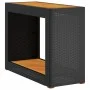 Mesa auxiliar jardín tapa madera ratán PE negro 100x40x75 cm de , Mesas de jardín - Ref: Foro24-366306, Precio: 111,48 €, Des...