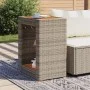 Mesa auxiliar jardín tapa madera ratán PE gris 60x40x75 cm de , Mesas de jardín - Ref: Foro24-366304, Precio: 85,32 €, Descue...