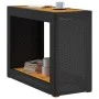 Mesa auxiliar jardín tapa madera ratán PE negro 100x40x75 cm de , Mesas de jardín - Ref: Foro24-366306, Precio: 111,48 €, Des...
