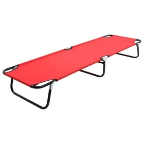 Tumbona plegable acero roja de vidaXL, Tumbonas - Ref: Foro24-47756, Precio: 58,48 €, Descuento: %
