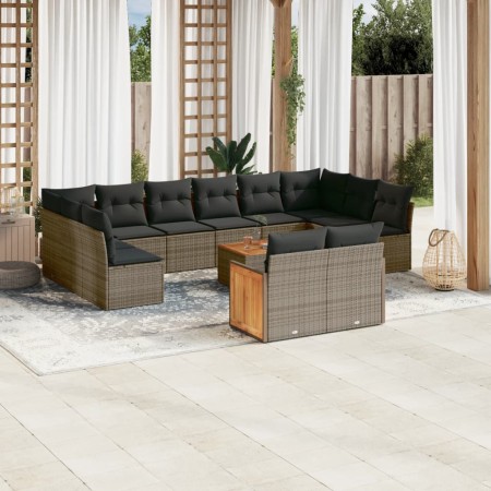 Set de sofás de jardín y cojines 13 pzas ratán sintético gris de , Conjuntos de jardín - Ref: Foro24-3228132, Precio: 795,78 ...