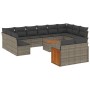 Set de sofás de jardín y cojines 13 pzas ratán sintético gris de , Conjuntos de jardín - Ref: Foro24-3228132, Precio: 795,78 ...