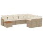 Juego de sofás jardín con cojines beige 10 pzas ratán sintético de , Conjuntos de jardín - Ref: Foro24-3226317, Precio: 610,4...