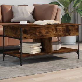 Mesa de centro madera ingeniería metal roble humo 100x50x50 cm de , Mesas de centro - Ref: Foro24-845368, Precio: 81,41 €, De...