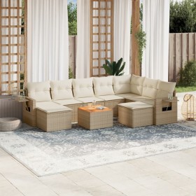 Juego de sofás jardín con cojines beige 10 pzas ratán sintético de , Conjuntos de jardín - Ref: Foro24-3257178, Precio: 698,3...