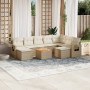 Juego de sofás jardín con cojines beige 10 pzas ratán sintético de , Conjuntos de jardín - Ref: Foro24-3257178, Precio: 698,3...