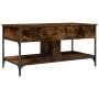 Mesa de centro madera ingeniería metal roble humo 100x50x50 cm de , Mesas de centro - Ref: Foro24-845368, Precio: 81,41 €, De...