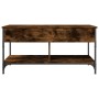 Mesa de centro madera ingeniería metal roble humo 100x50x50 cm de , Mesas de centro - Ref: Foro24-845368, Precio: 81,41 €, De...