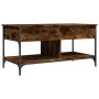 Mesa de centro madera ingeniería metal roble humo 100x50x50 cm de , Mesas de centro - Ref: Foro24-845368, Precio: 81,41 €, De...