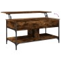 Mesa de centro madera ingeniería metal roble humo 100x50x50 cm de , Mesas de centro - Ref: Foro24-845368, Precio: 81,41 €, De...
