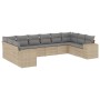 Juego de sofás jardín con cojines beige 10 pzas ratán sintético de , Conjuntos de jardín - Ref: Foro24-3255406, Precio: 641,1...