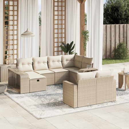 Juego de sofás jardín con cojines beige 10 pzas ratán sintético de , Conjuntos de jardín - Ref: Foro24-3266238, Precio: 583,4...