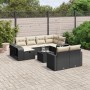 Set de sofás de jardín 11 pzas y cojines ratán sintético negro de , Conjuntos de jardín - Ref: Foro24-3266246, Precio: 548,20...