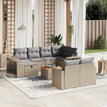 Set de sofás de jardín 11pzas con cojines ratán sintético beige de , Conjuntos de jardín - Ref: Foro24-3266259, Precio: 578,5...