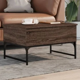 Mesa de centro madera ingeniería metal marrón roble 70x50x40 cm de , Mesas de centro - Ref: Foro24-845375, Precio: 63,40 €, D...