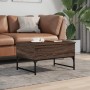 Mesa de centro madera ingeniería metal marrón roble 70x50x40 cm de , Mesas de centro - Ref: Foro24-845375, Precio: 64,18 €, D...