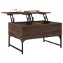 Mesa de centro madera ingeniería metal marrón roble 70x50x40 cm de , Mesas de centro - Ref: Foro24-845375, Precio: 64,18 €, D...