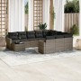 Set de sofás de jardín 11 pzas y cojines ratán sintético gris de , Conjuntos de jardín - Ref: Foro24-3219520, Precio: 644,45 ...