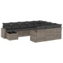 Set de sofás de jardín 11 pzas y cojines ratán sintético gris de , Conjuntos de jardín - Ref: Foro24-3219520, Precio: 644,45 ...
