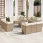 Set sofás de jardín con cojines 13 pzas ratán sintético beige en Conjuntos de jardín | Comprar online en Foru.es