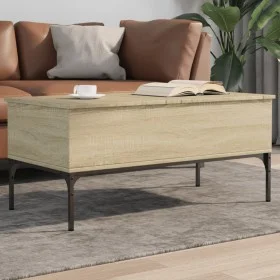 Mesa de centro madera ingeniería metal roble Sonoma 100x50x45cm de , Mesas de centro - Ref: Foro24-845412, Precio: 56,46 €, D...