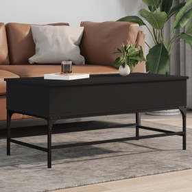 Mesa de centro madera de ingeniería y metal negro 100x50x45 cm de , Mesas de centro - Ref: Foro24-845396, Precio: 60,17 €, De...