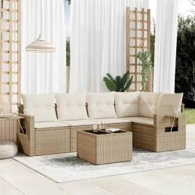 Juego de sofás jardín con cojines 6 pzas ratán sintético beige de , Conjuntos de jardín - Ref: Foro24-3220137, Precio: 439,81...