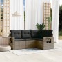 Set de sofás de jardín 4 pzas y cojines ratán sintético gris de , Conjuntos de jardín - Ref: Foro24-3220109, Precio: 279,50 €...