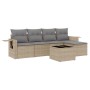 Juego de sofás jardín con cojines 6 pzas ratán sintético beige de , Conjuntos de jardín - Ref: Foro24-3220098, Precio: 348,29...