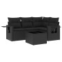 Set de muebles de jardín 5 pzas y cojines ratán sintético negro de , Conjuntos de jardín - Ref: Foro24-3220114, Precio: 337,8...