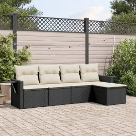 Set de muebles de jardín 5 pzas y cojines ratán sintético negro de , Conjuntos de jardín - Ref: Foro24-3220085, Precio: 290,4...