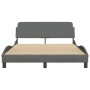 Estructura de cama con cabecero de tela gris oscuro 120x200 cm de , Camas y somieres - Ref: Foro24-373146, Precio: 140,02 €, ...