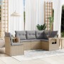 Juego de sofás jardín con cojines 5 pzas ratán sintético beige de , Conjuntos de jardín - Ref: Foro24-3220168, Precio: 343,06...