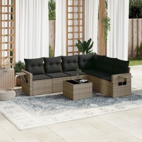 Set de sofás de jardín 7 piezas con cojines ratán PE gris de , Conjuntos de jardín - Ref: Foro24-3220219, Precio: 427,12 €, D...